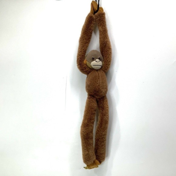 WILD republic hanging monkey gibbon brown realistic 16” plush 22” hanging - Picture 1 of 8